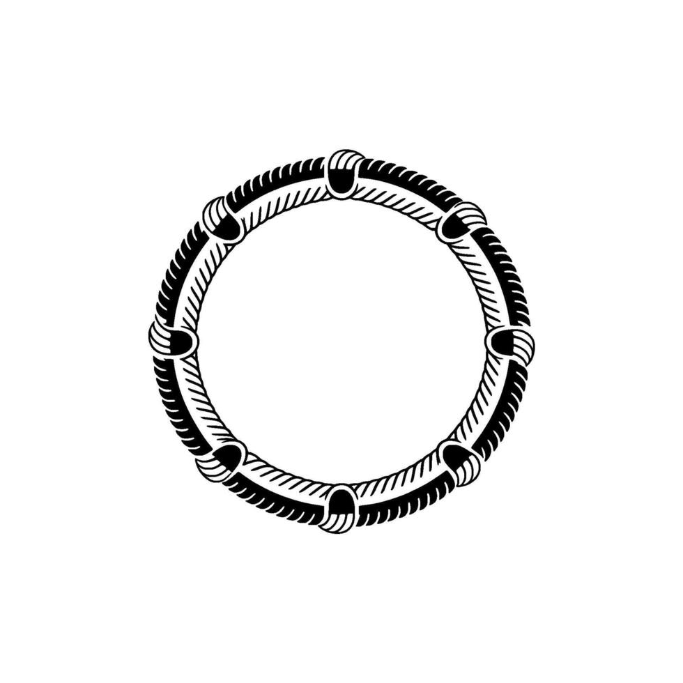 Intricate Rope Circle, Vintage Nautical Motif vector