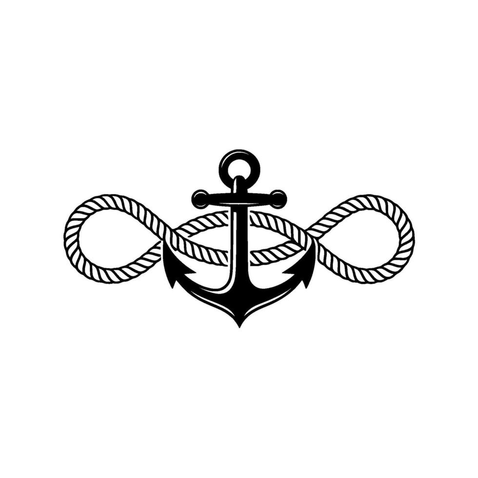 Nautical Infinity Anchor Rope Symbol of Stability Boundlessness vector