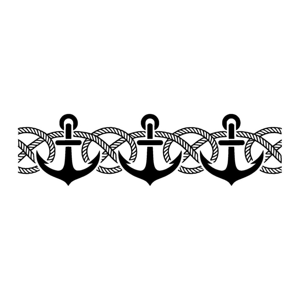 Nautical Anchor Border, Vintage Maritime vector