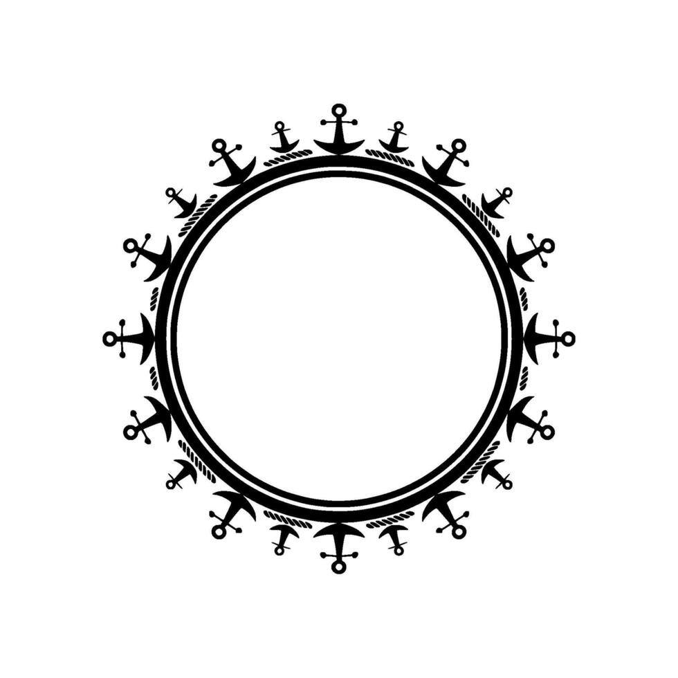 Nautical Anchor Frame Minimalist Maritime vector