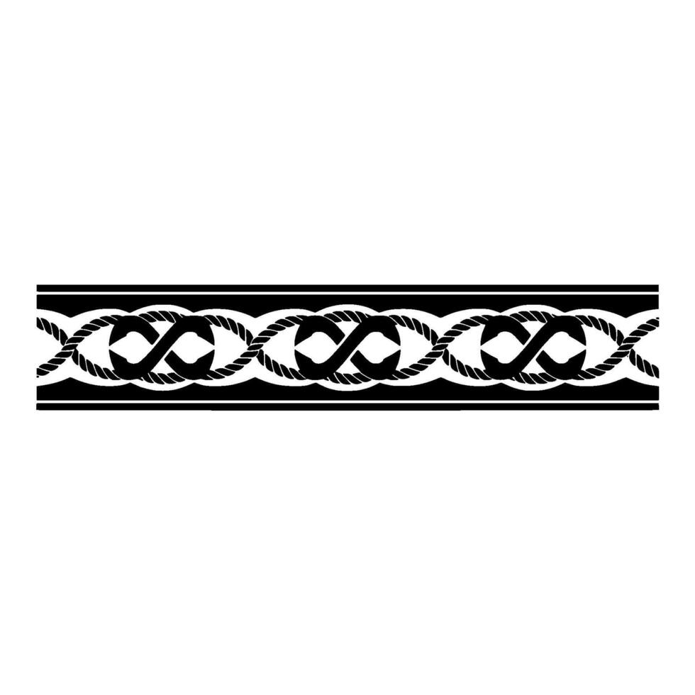 Nautical Rope Border, Vintage Style, Decorative Element vector