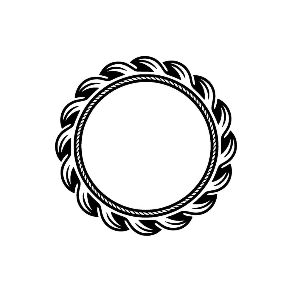 Intricate Rope Frame, Vintage, Circular Emblem vector