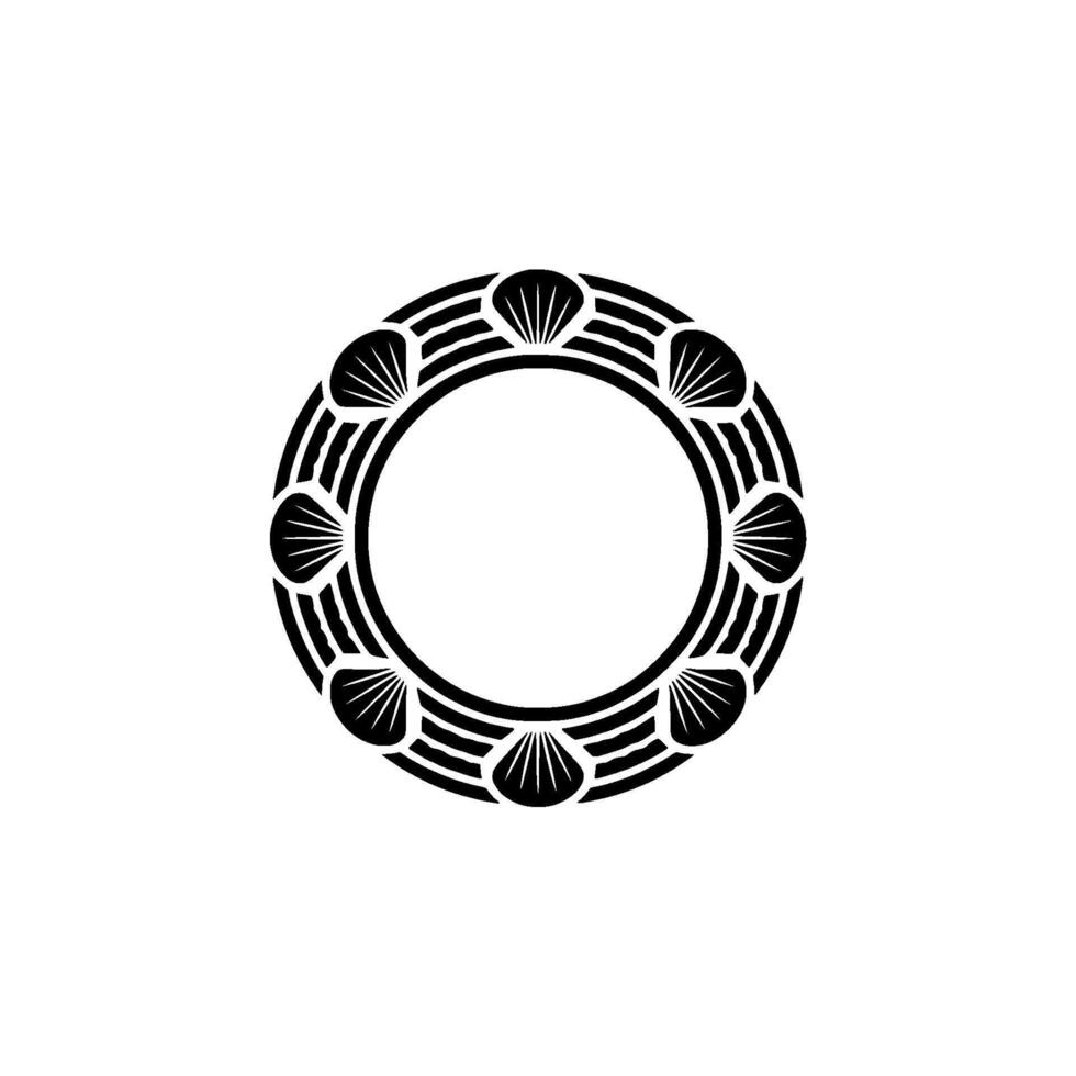 Stylized Seashell Frame, Minimalist vector