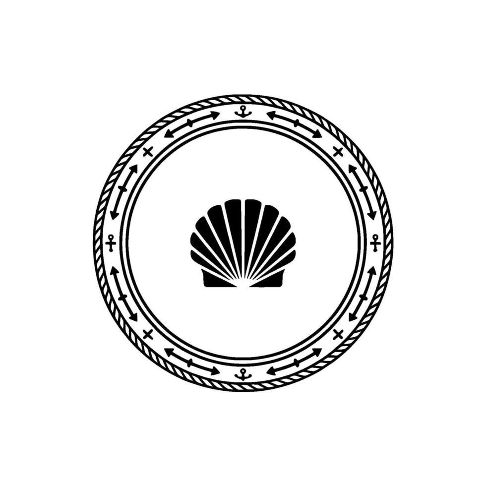 Nautical Shell Emblem - Vintage Maritime vector