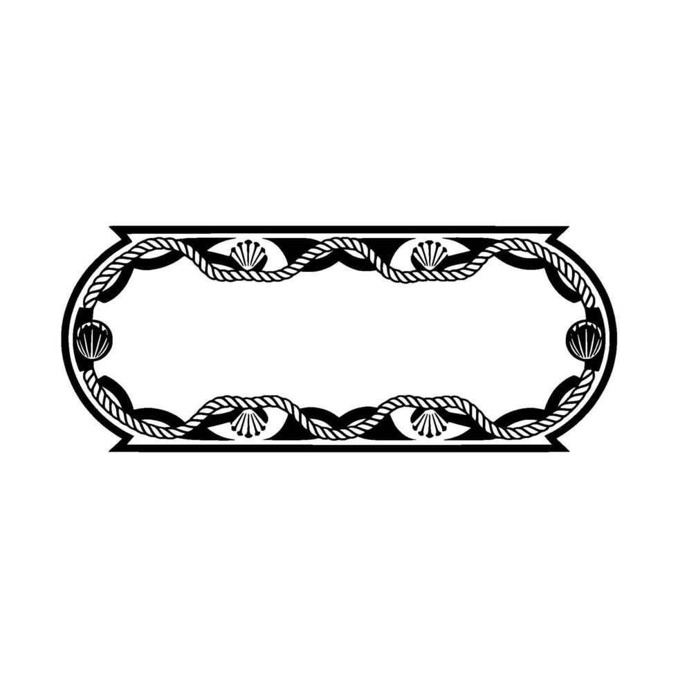 Nautical Ornament, Art Deco Border, Vintage vector