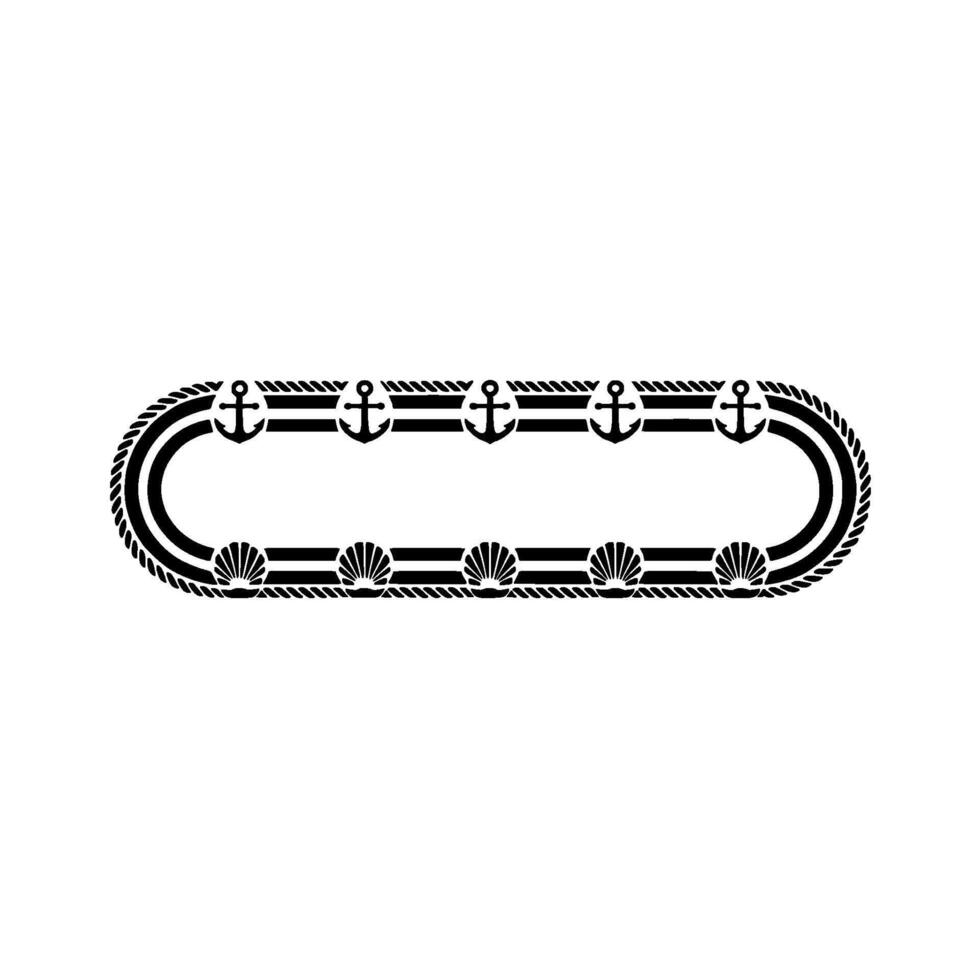 Nautical Border Anchors, Shells, and Rope vector