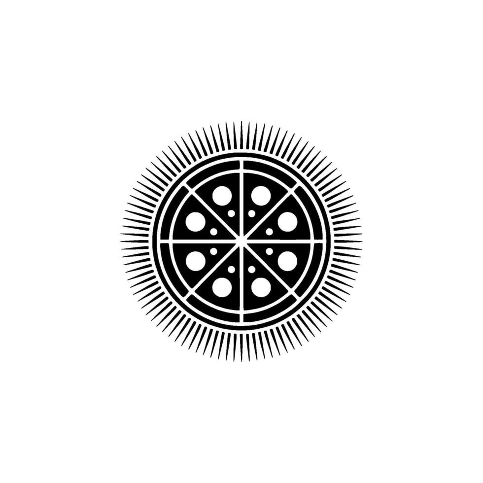Geometric Pizza Slice Emblem, Minimalist vector
