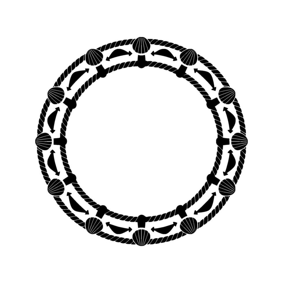 Circular Nautical Motif, Minimalist vector