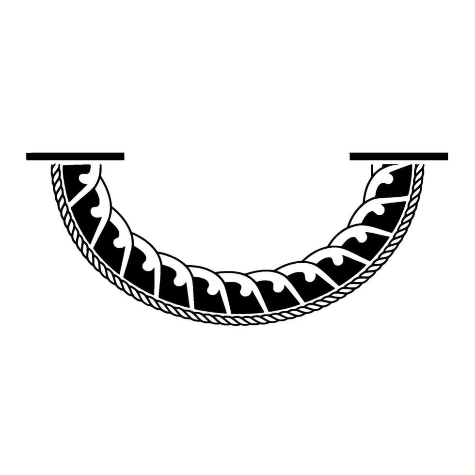 Stylized Wave Crest Ornament, Minimalist vector