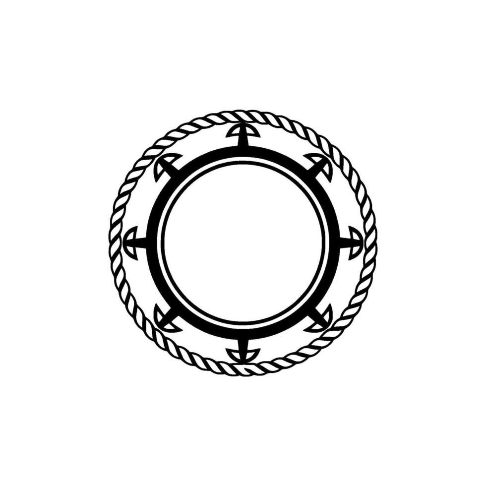 Nautical Compass Circle, Vintage Maritime vector