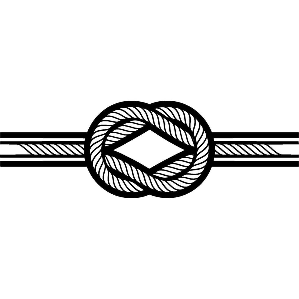 Intertwined Knot, Minimalist Rope, Symbolic Connection vector