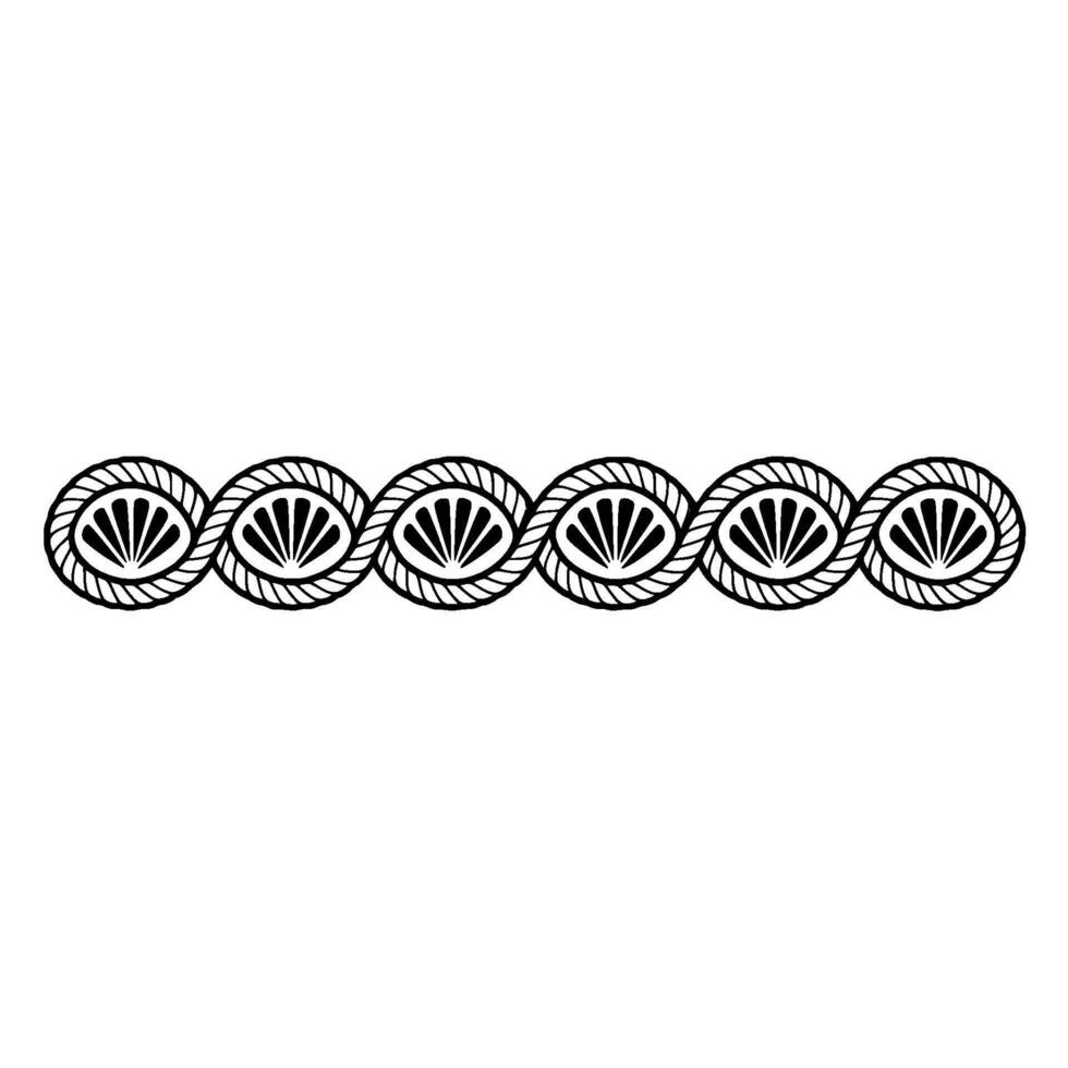 Stylized Seashell Border, Minimalist vector