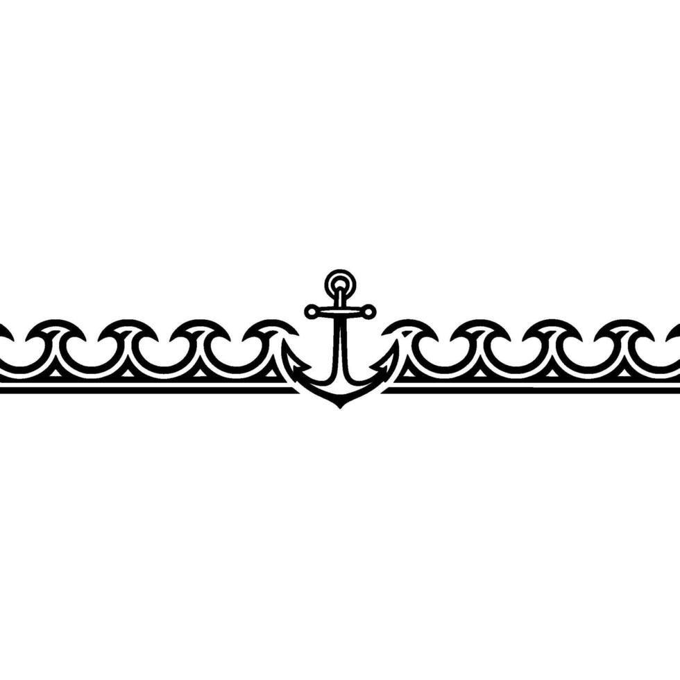 Nautical Border Classic Anchor vector