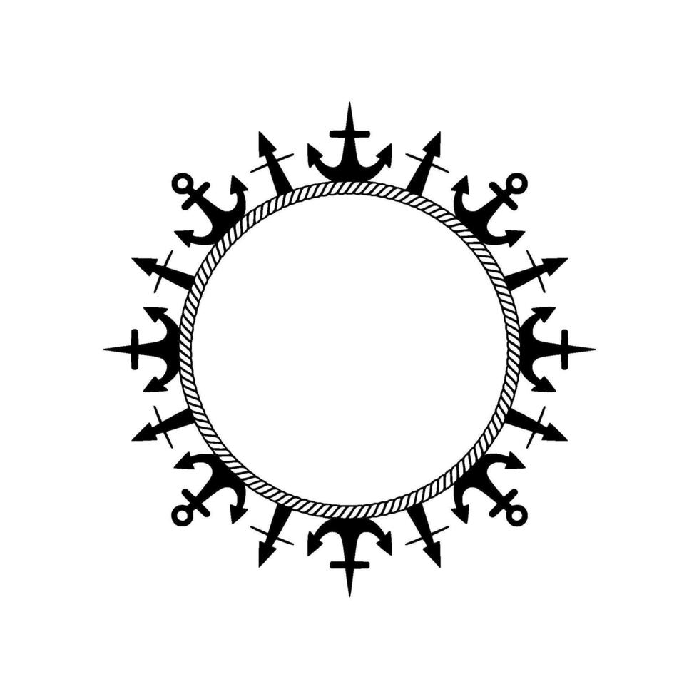 Nautical Anchor Frame Classic Maritime vector