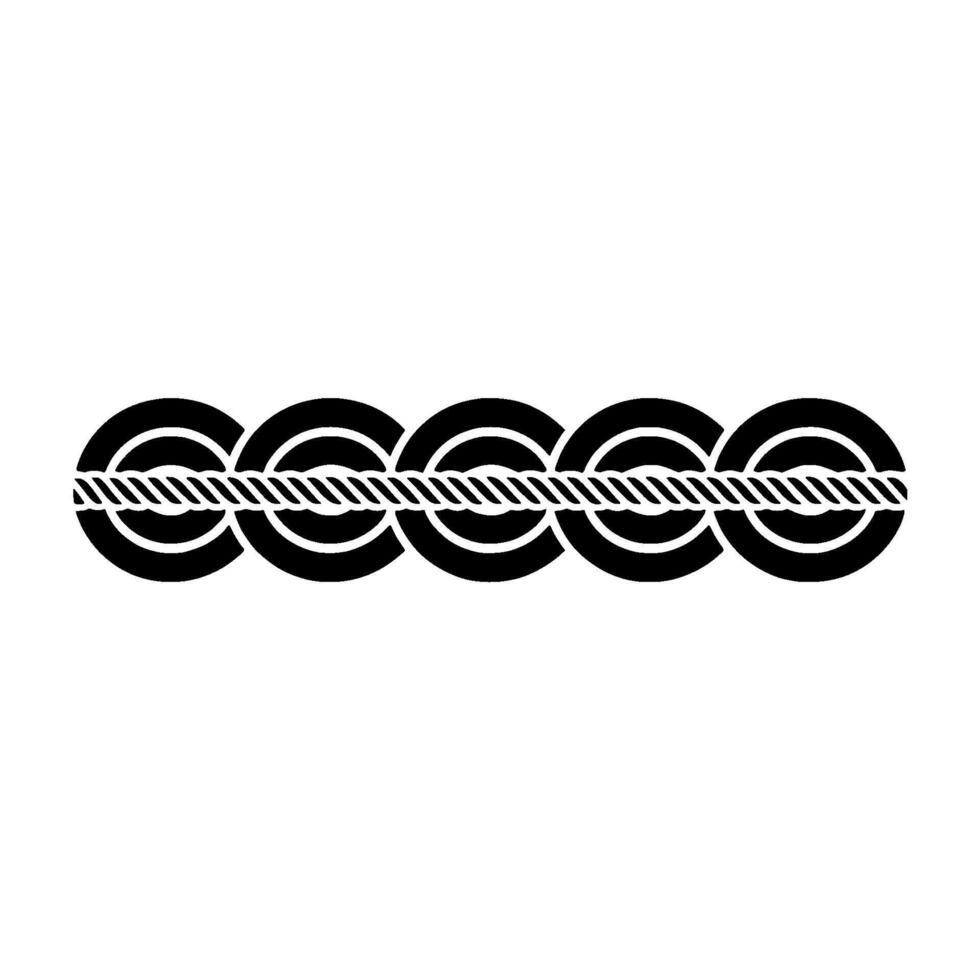 Minimalist Rope Border, Geometric Rhythm vector