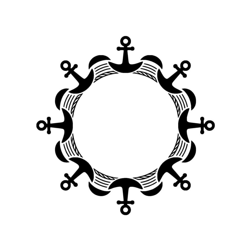 Nautical Anchor Frame, Minimalist Maritime vector