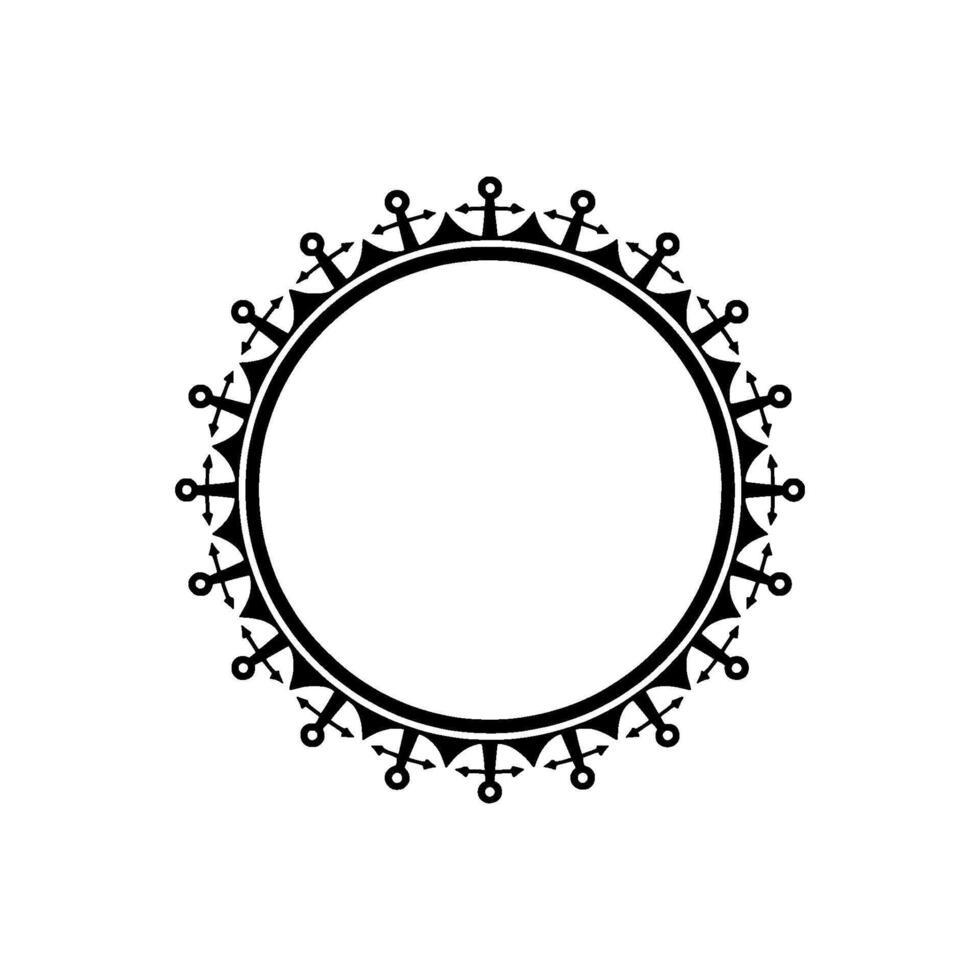 Nautical Circle Frame, Vintage Maritime, Border vector