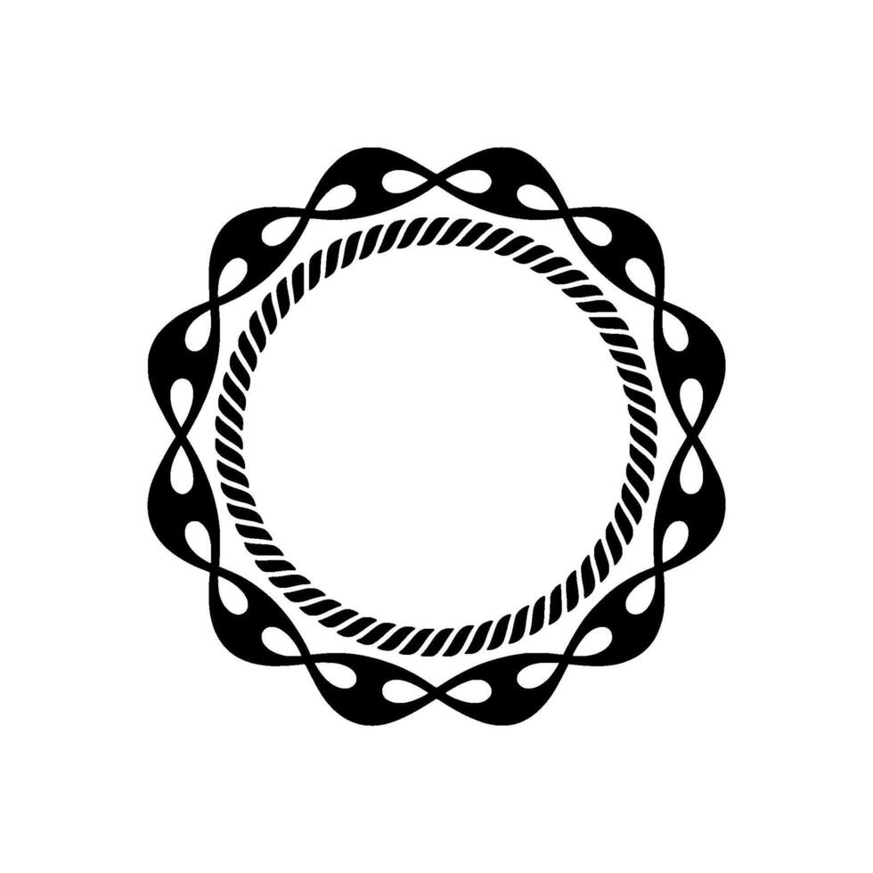 Abstract Circular Emblem, Tribal Motif, Minimalist, Decorative vector