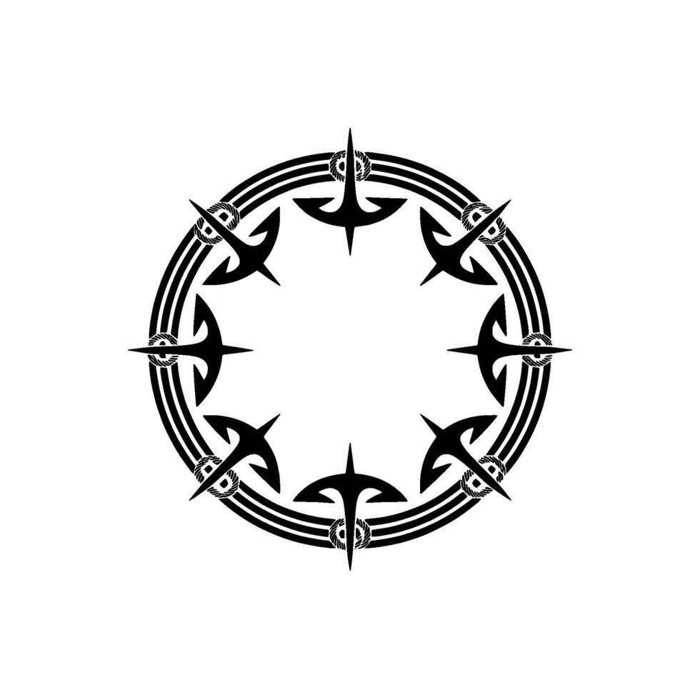 Intricate Tribal Circle, Stylized Black Ornamental vector