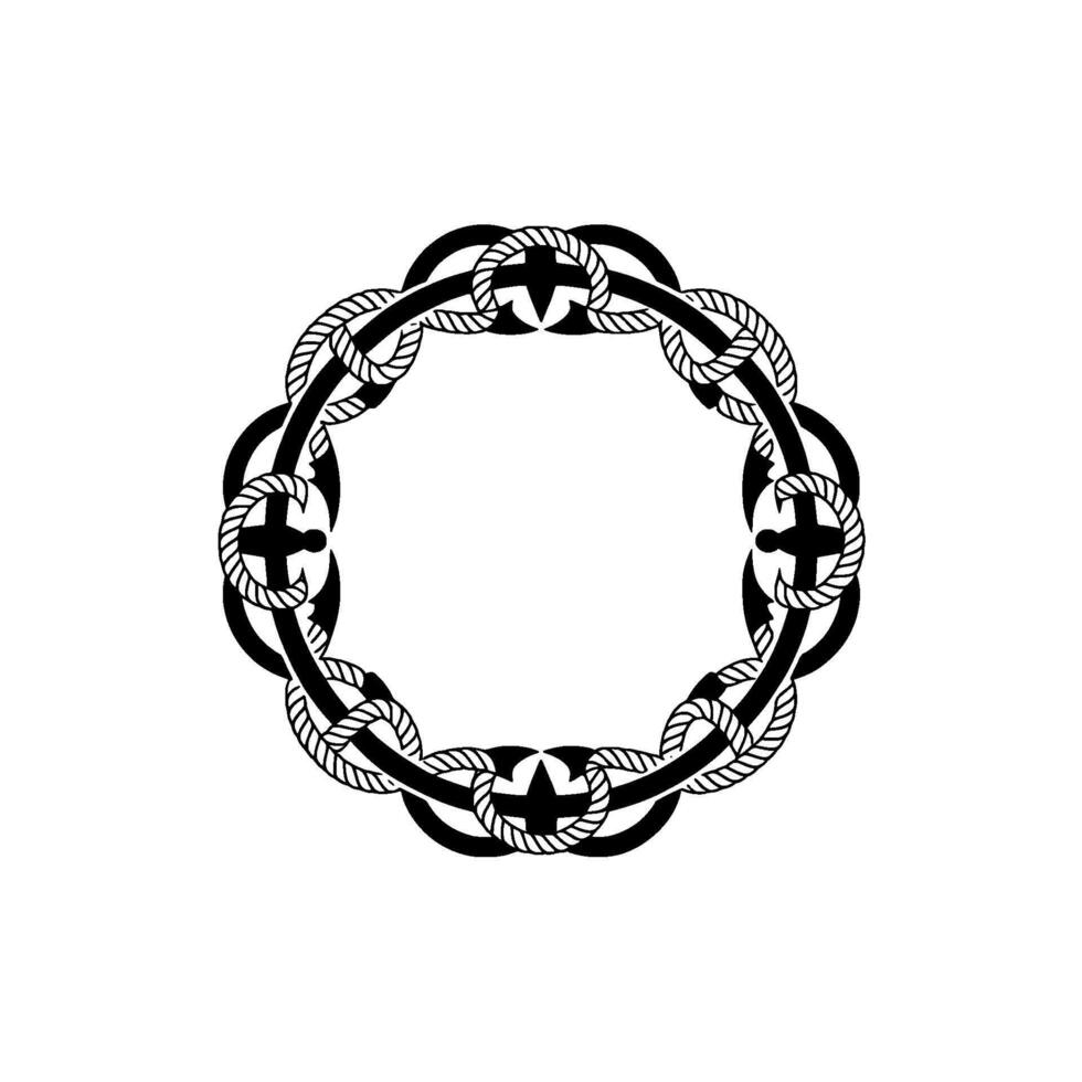 Nautical Knot Border, Vintage Illustration, Circular vector