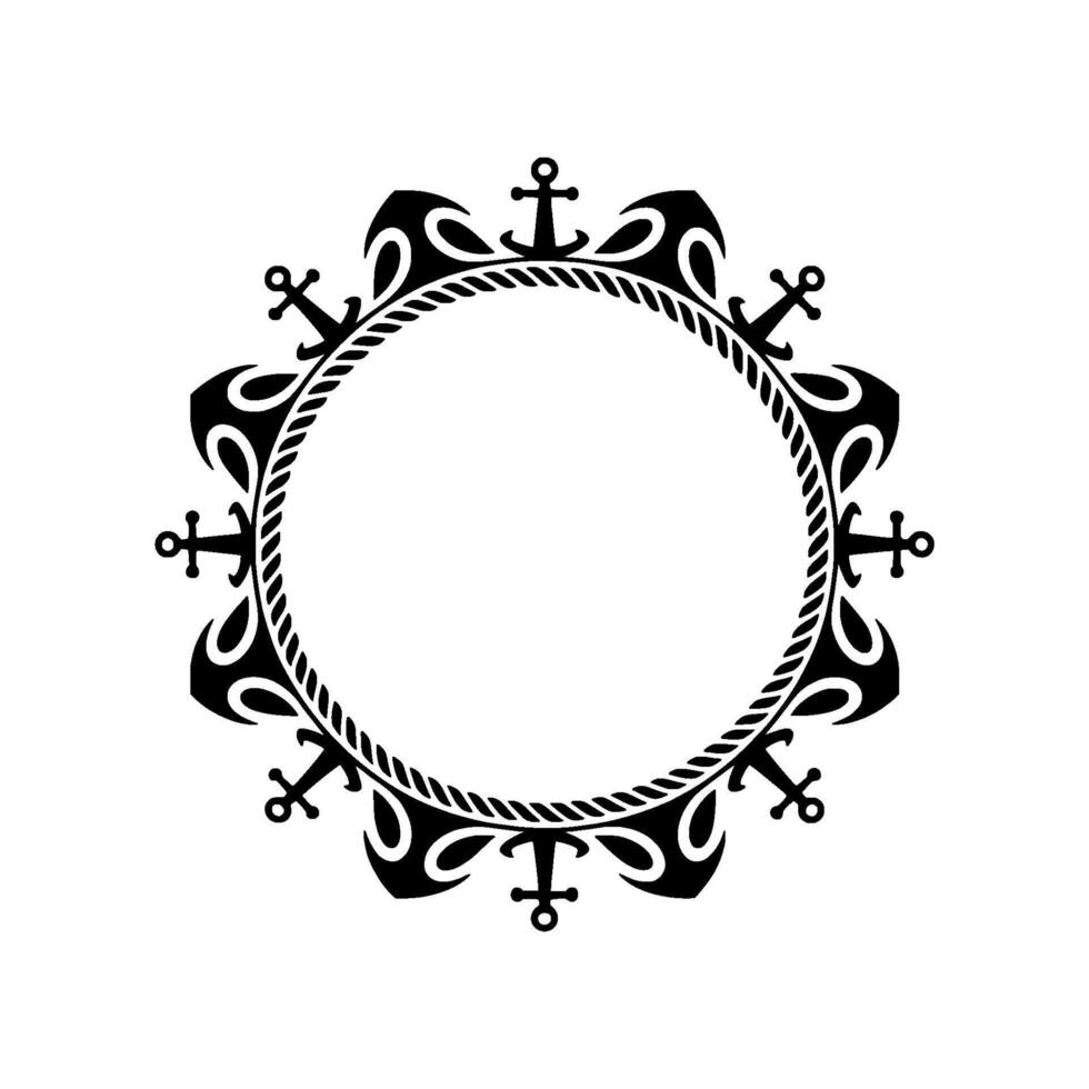 Nautical Anchor Frame, Vintage Maritime - Emblem vector