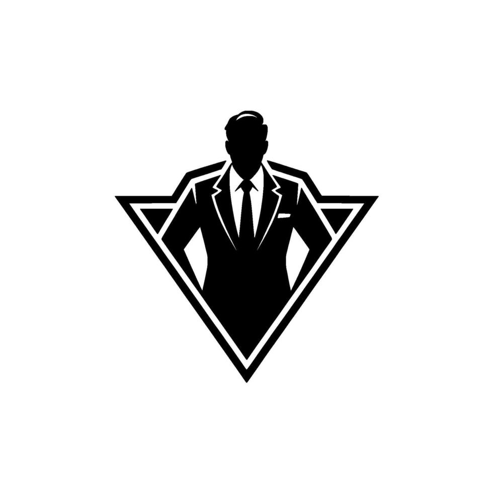 Corporate Silhouette, Geometric Power, Professional Emblem vector