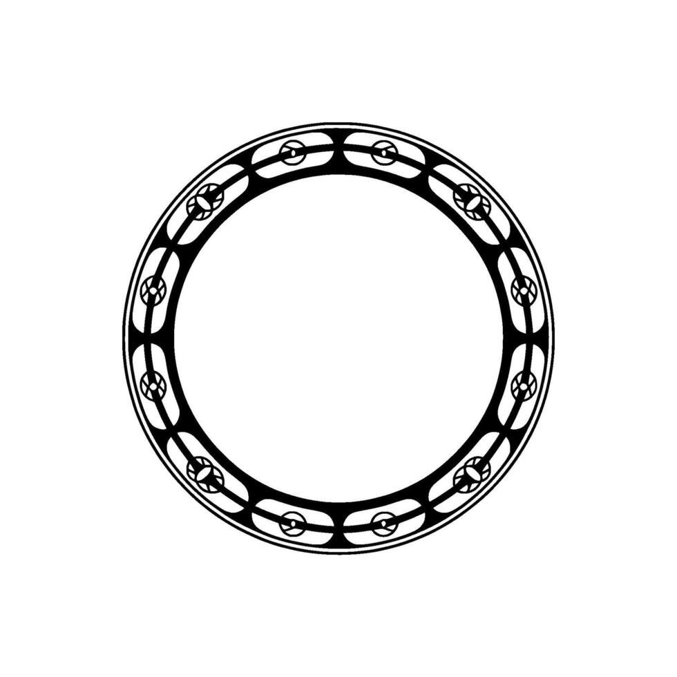 Ornate Celtic Circle, Minimalist, Symbolic Border vector