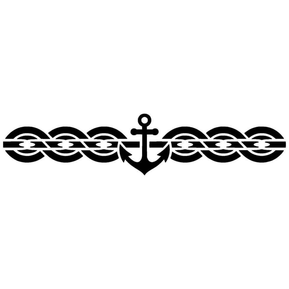 Nautical Anchor Border, Vintage Maritime, Chain vector