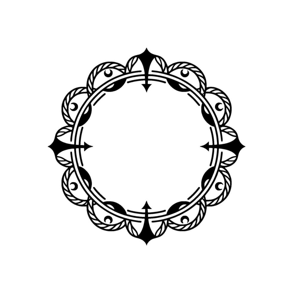 Elegant Circular Ornament, Vintage, Minimalist Frame - Border vector