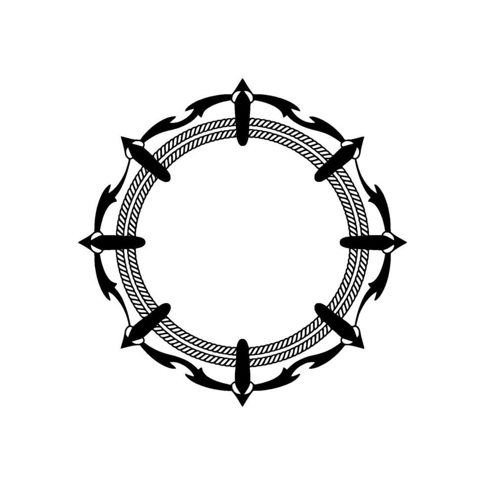 Circular Nautical Frame, Minimalist vector