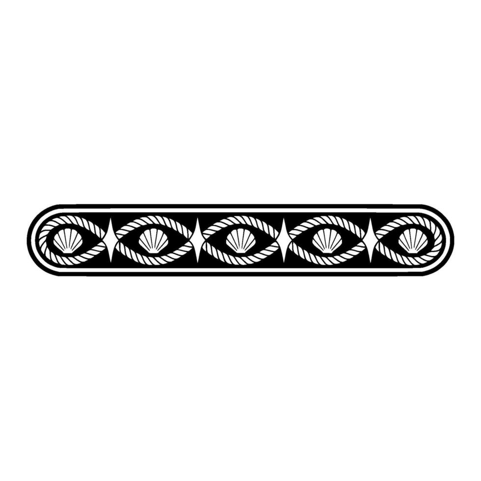 Nautical Shell Border, Vintage Style Illustration vector