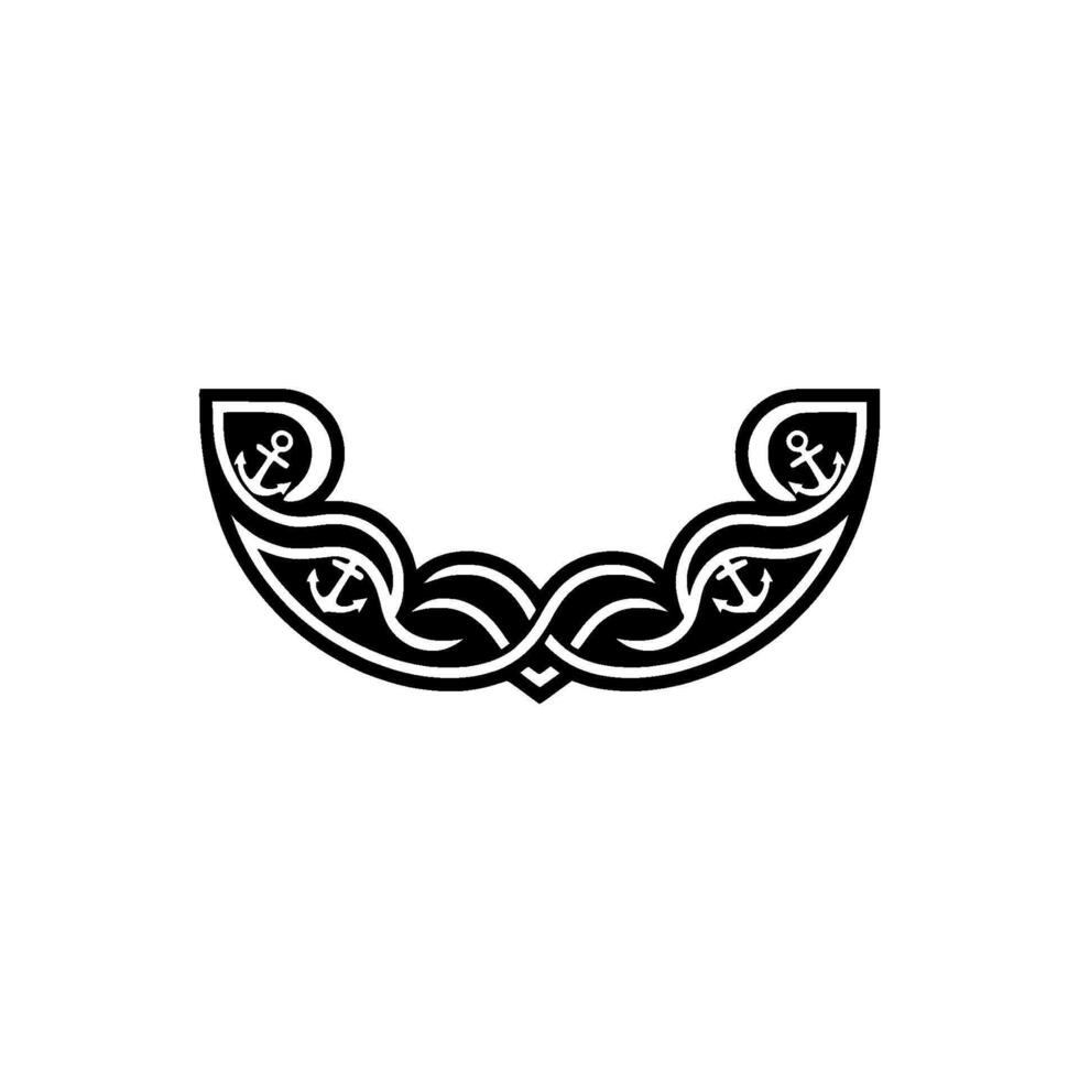 Nautical Anchor Ornament, Celtic Knot Border vector