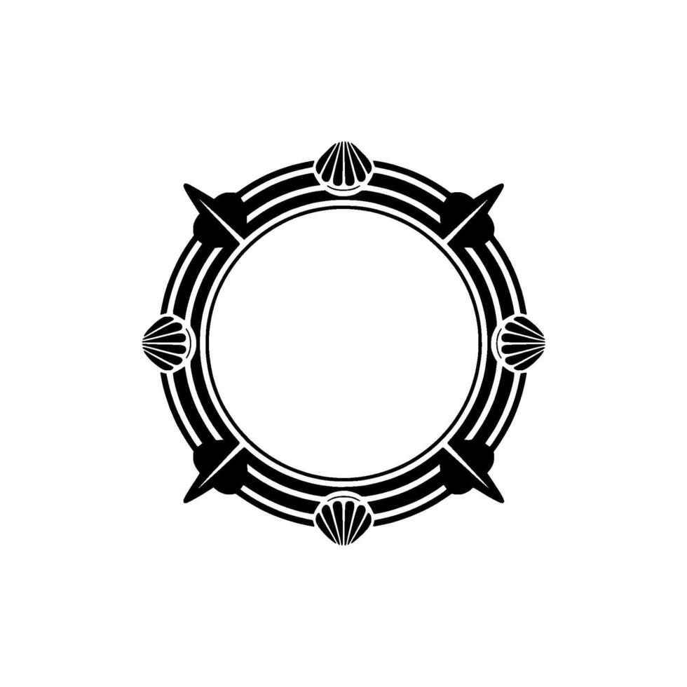 Stylized Seashell Frame, Geometric, Minimalist vector