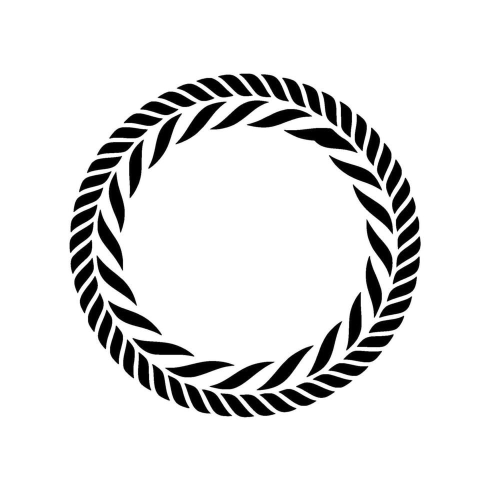 Stylized Laurel Wreath, Minimalist, Circular Emblem - Foliage vector