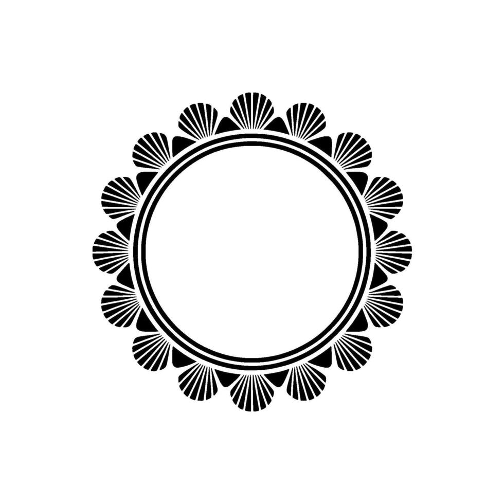 Geometric Seashell Frame, Minimalist - Circle vector