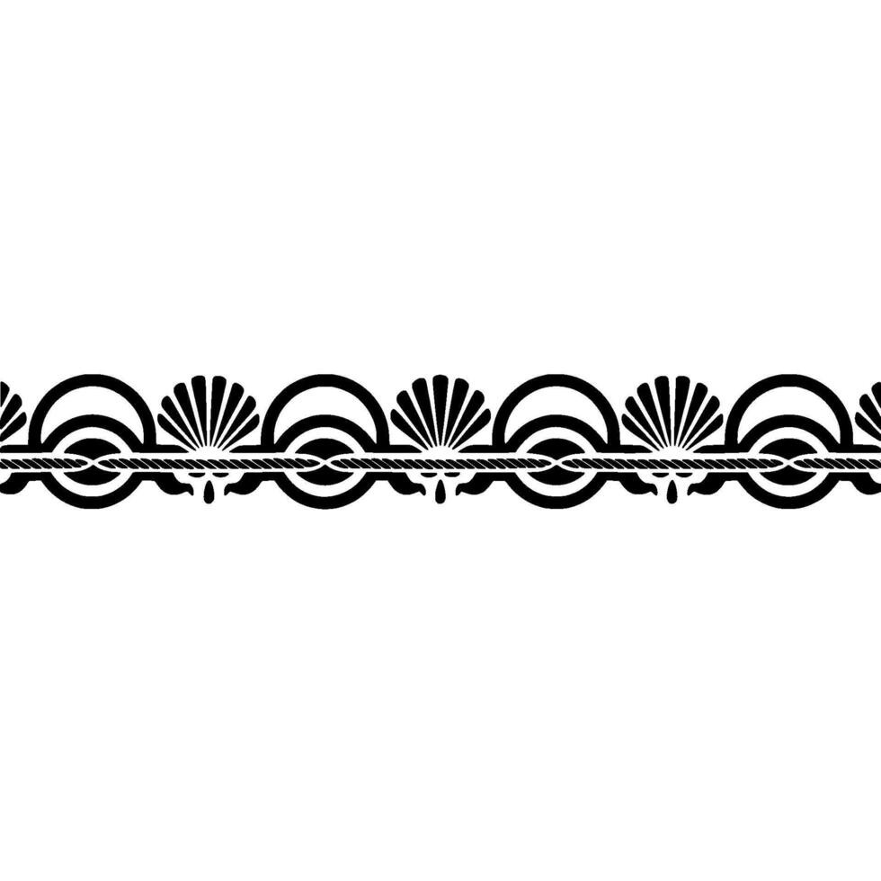 Art Deco Wave Border, Elegant Black White, Ornament vector