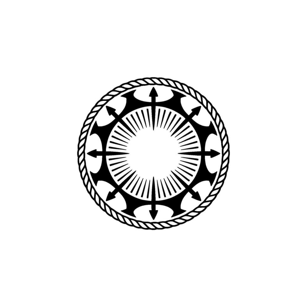 Circular Emblem Nautical Direction, Celestial Focus vector