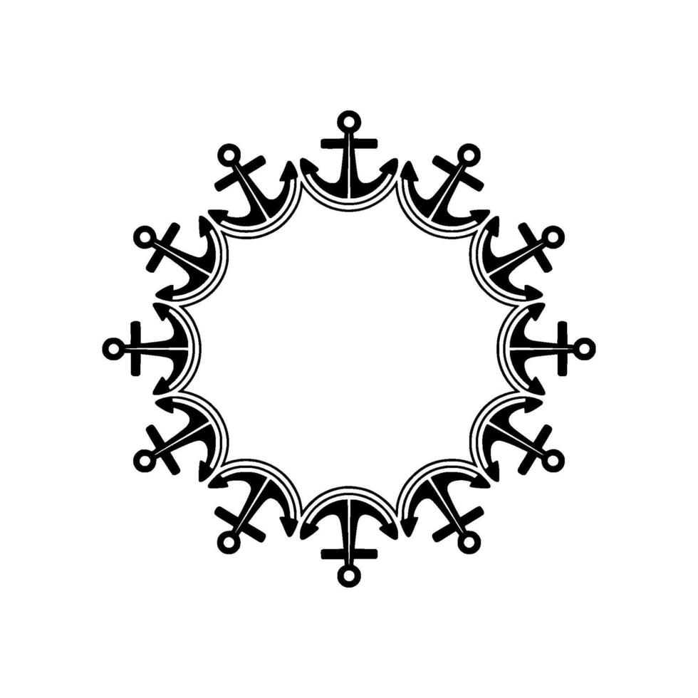 Nautical Anchor Frame Classic Maritime, Anchors vector