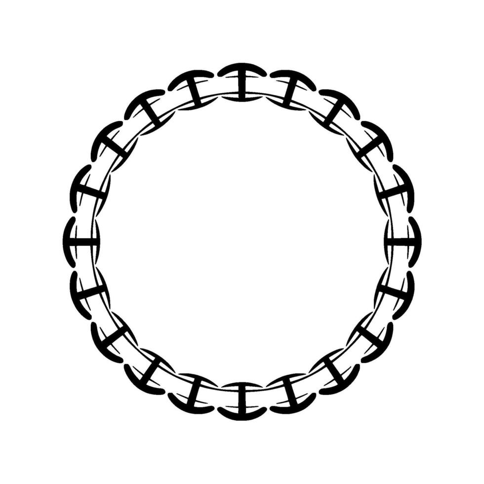 Nautical Circle Frame, Minimalist, Monochrome vector