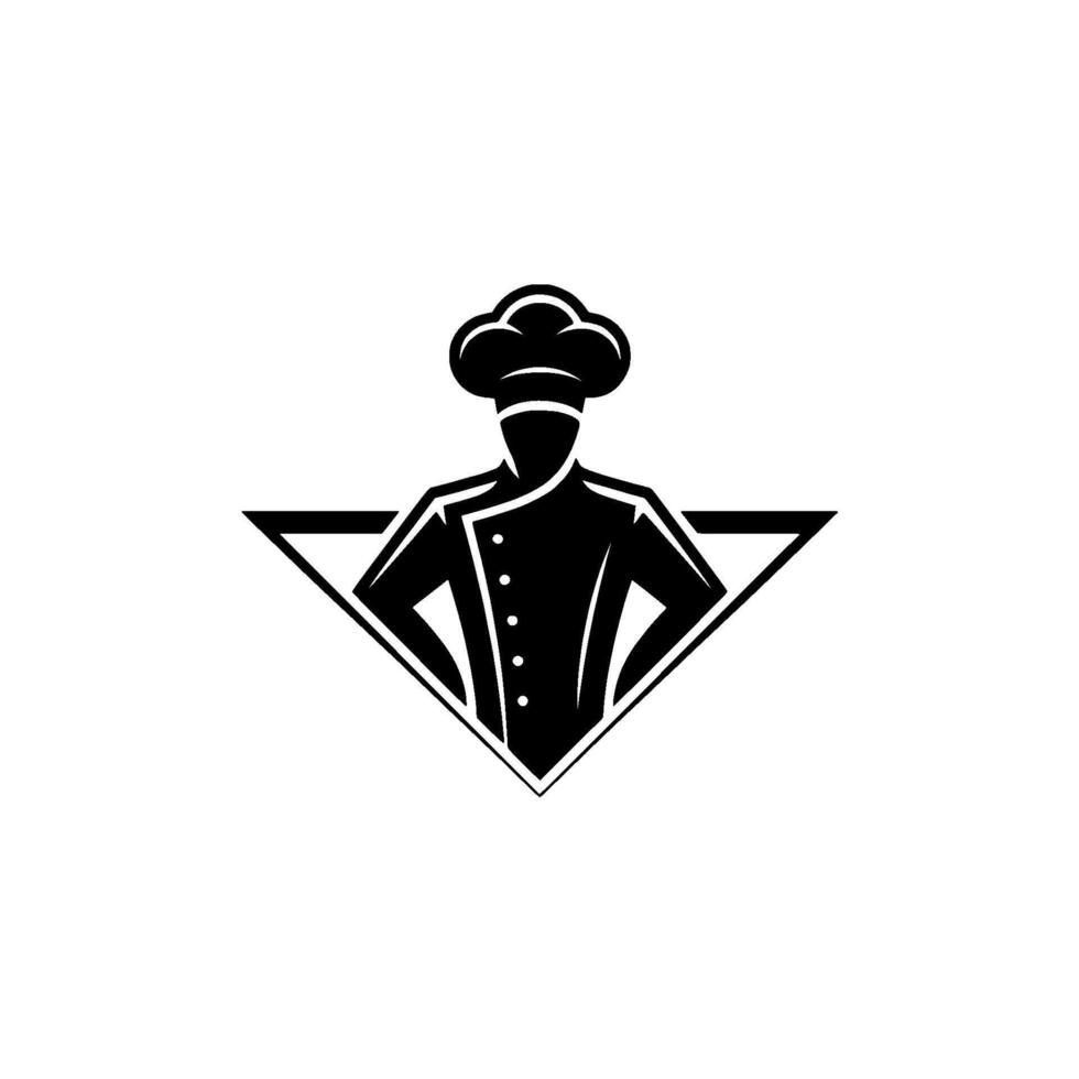 Culinary Black Silhouette Chef Emblem vector