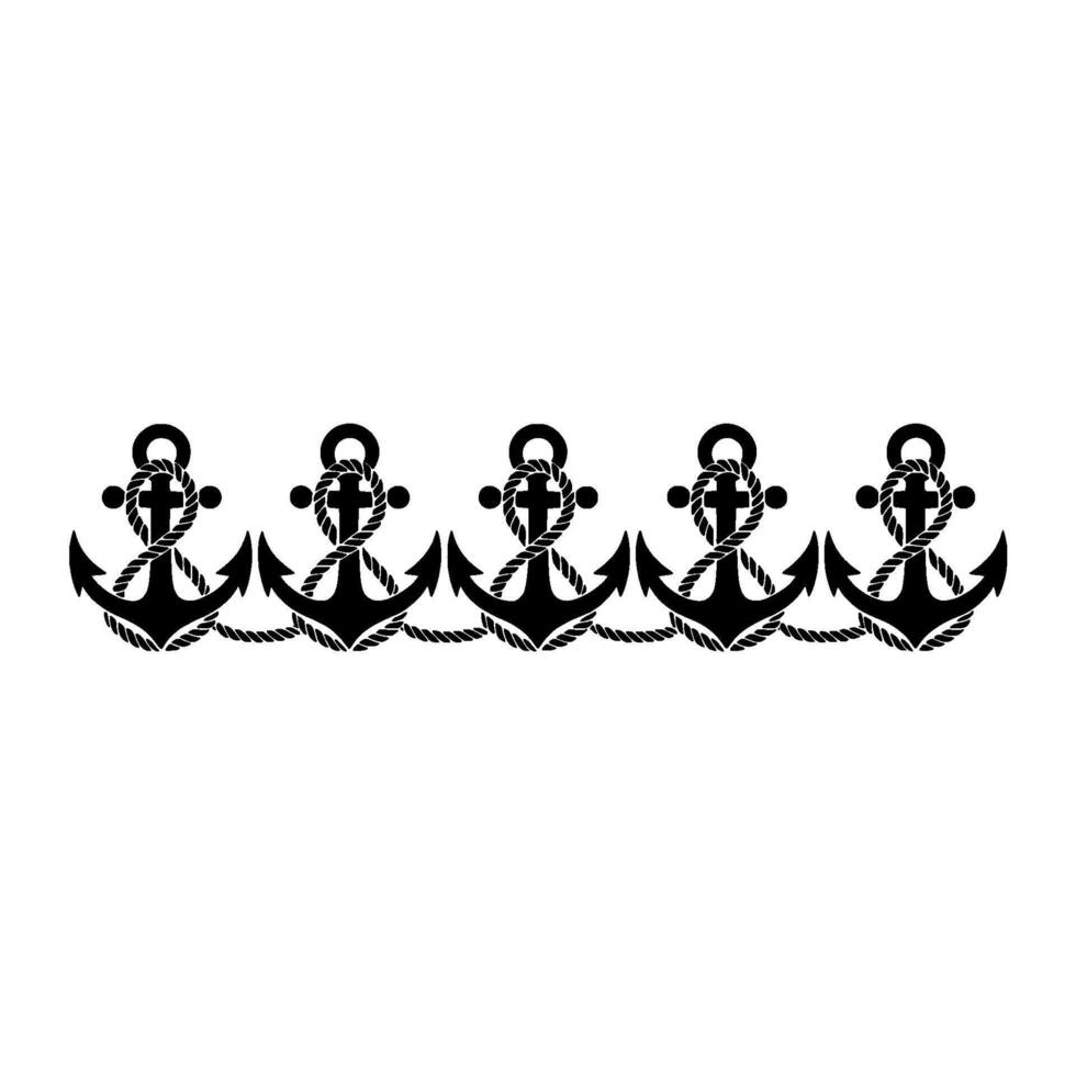 Nautical Anchor Border, Steadfast Symbol of Maritime Tradition vector