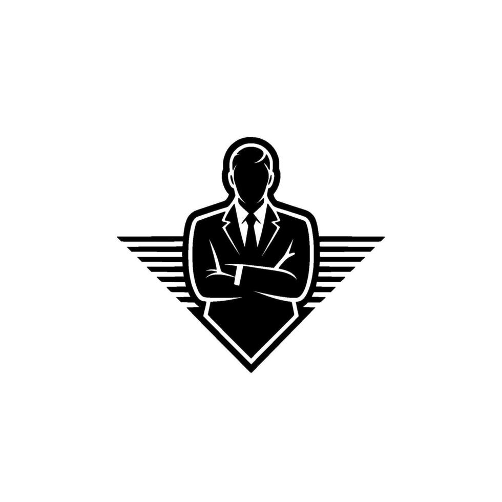 Corporate Guardian Silhouette Emblem of Leadership Trust vector