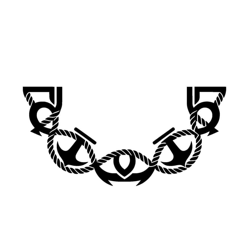 Nautical Chain Anchors Numbers - Vintage Maritime vector