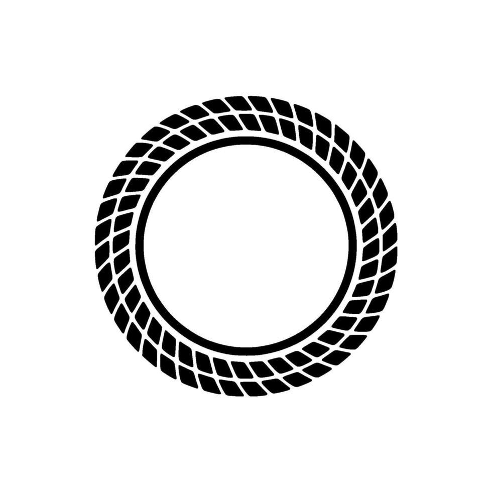 Circular Tire Silhouette, Minimalist vector