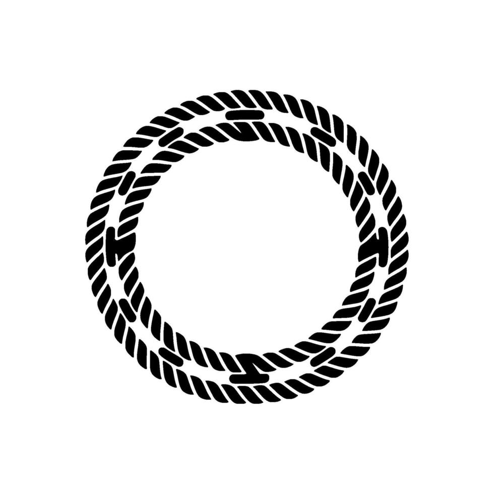 Intertwined Rope Circle, Minimalist Emblem, Illustration vector
