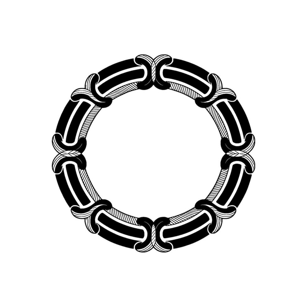 Intricate Black Chain Ornament, Minimalist vector