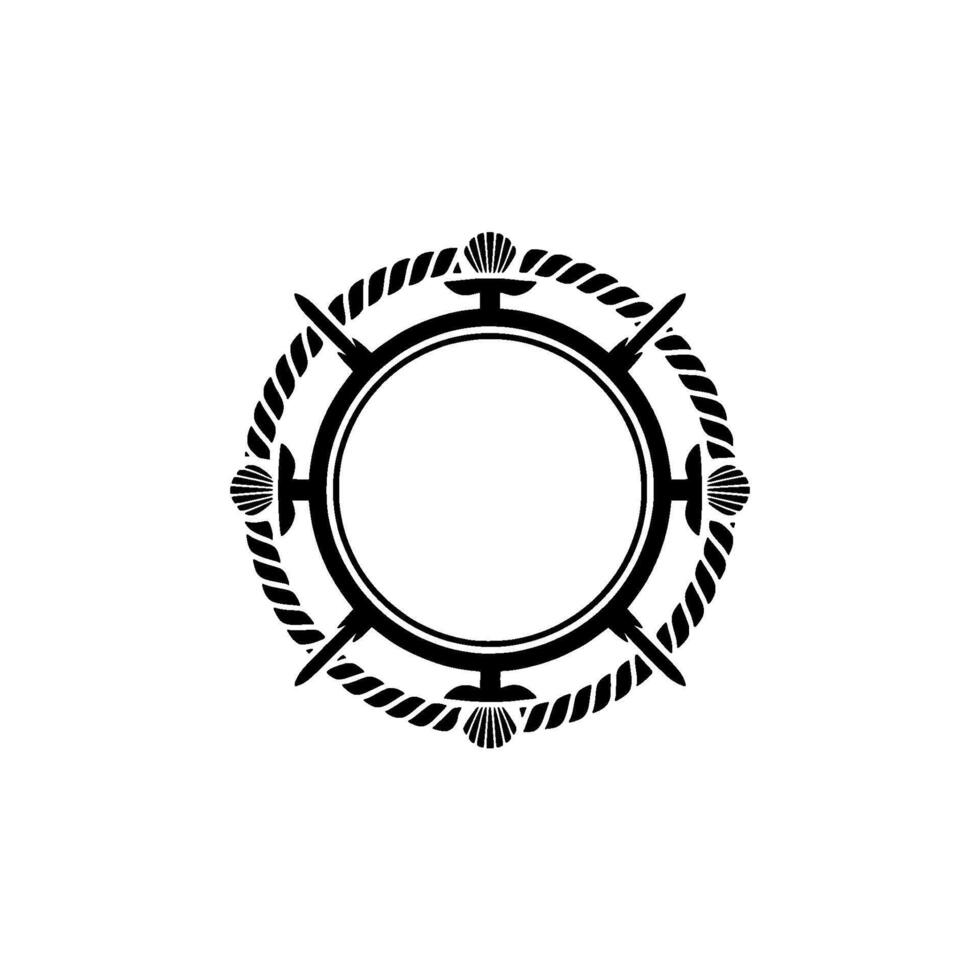 Nautical Circle Emblem, Coastal, Vintage Illustration vector