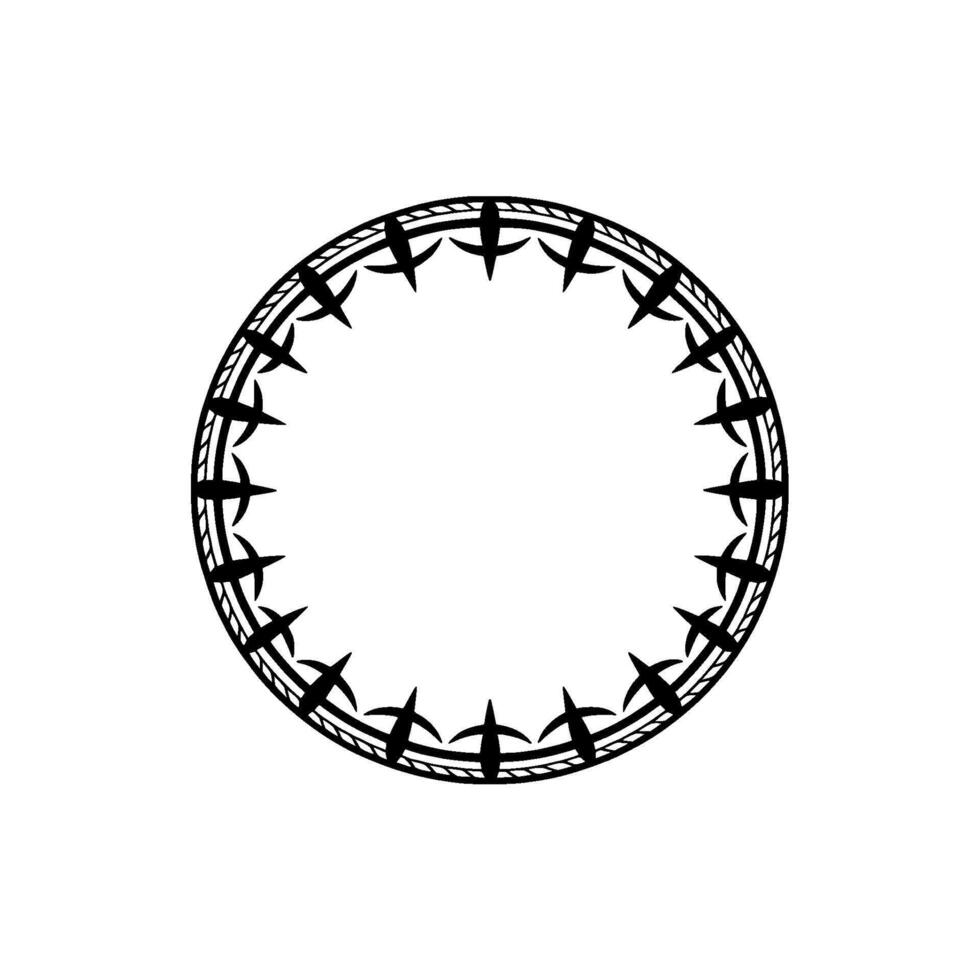 Stylized Tribal Circle Frame, Minimalist - Ornament vector