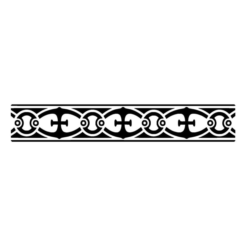 Intricate Black Ornamental Border, Vintage, Medieval vector