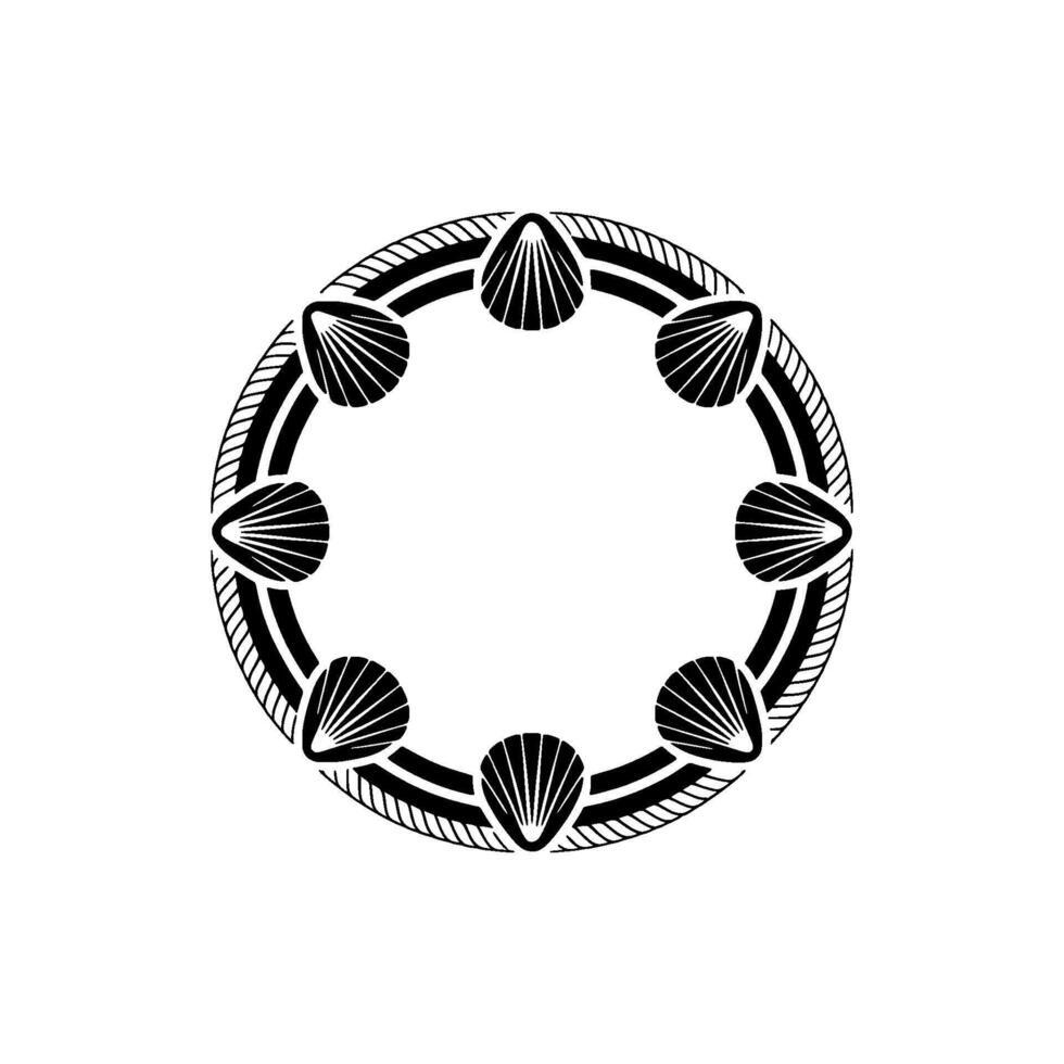 Geometric Seashell Circle, Minimalist - Shells vector